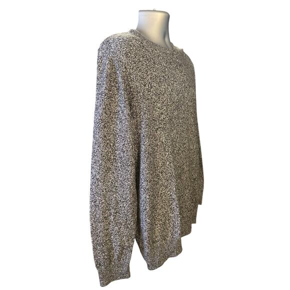 Hawker Rye Cotton Cashmere Black and White Speckled Crew Neck Sweater Si… - Picture 2 of 8